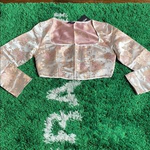 Light pink oriental satin top